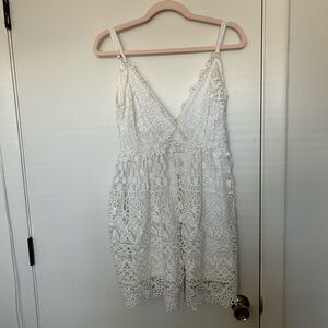 White lace skater dress